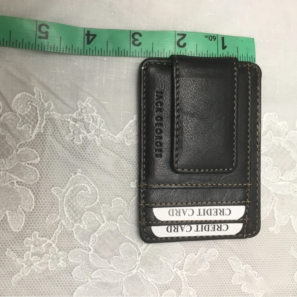 Jack Georges Black Leather Card Holder